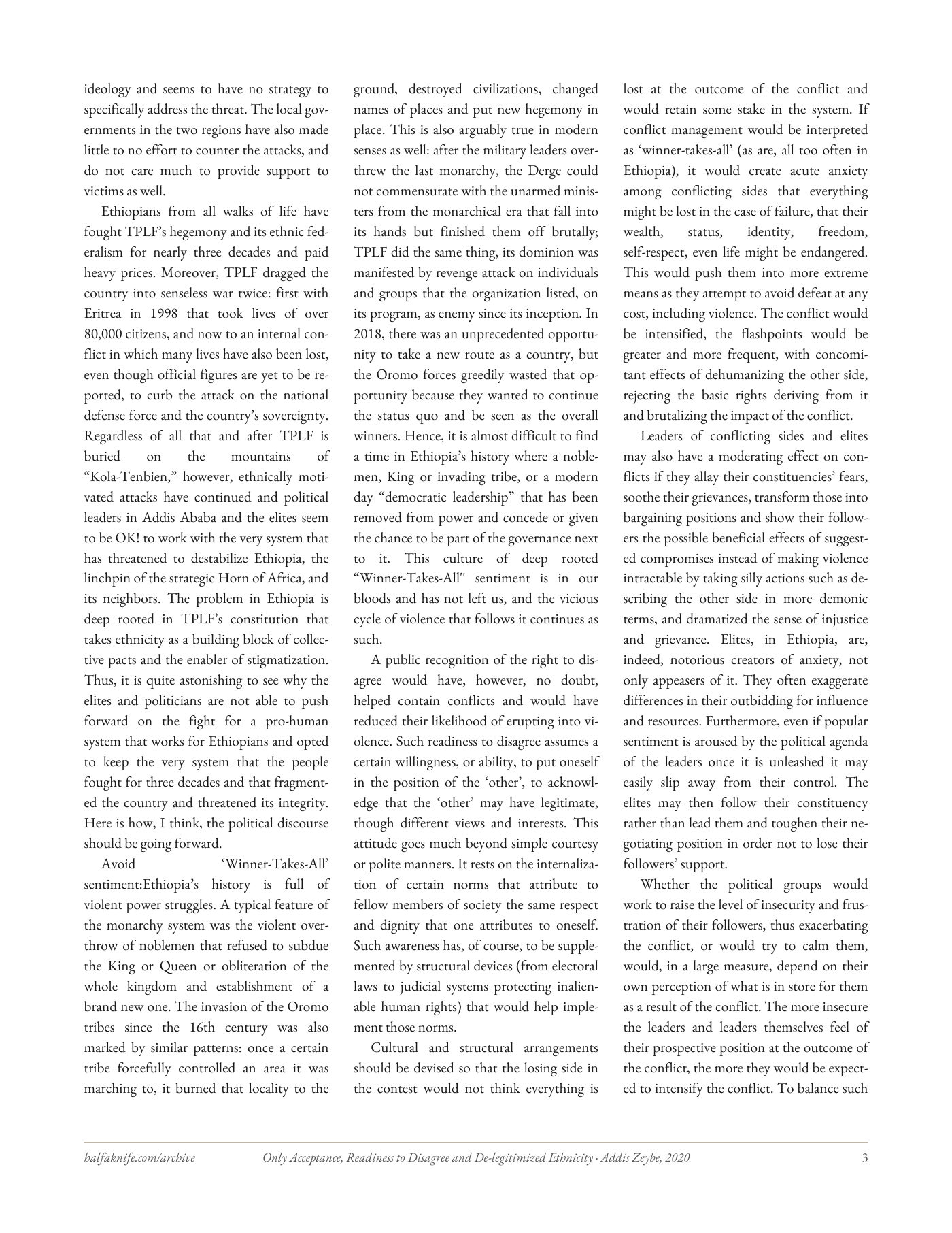 Only Acceptance, Readiness to Disagree and De-legitimized Ethnicity Can Take Us Forward — typeset page 3